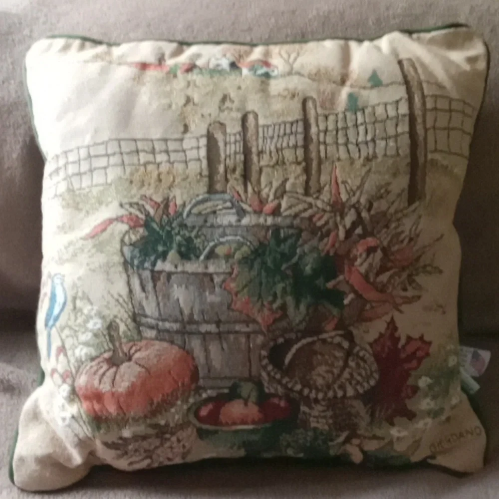 Autumn Harvest Tapestry Pillow Giordano Riverdale